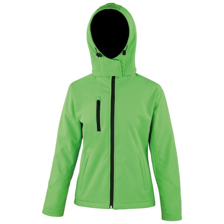 Women's Core TX performance hooded softshell jacket Vivid Green/Black