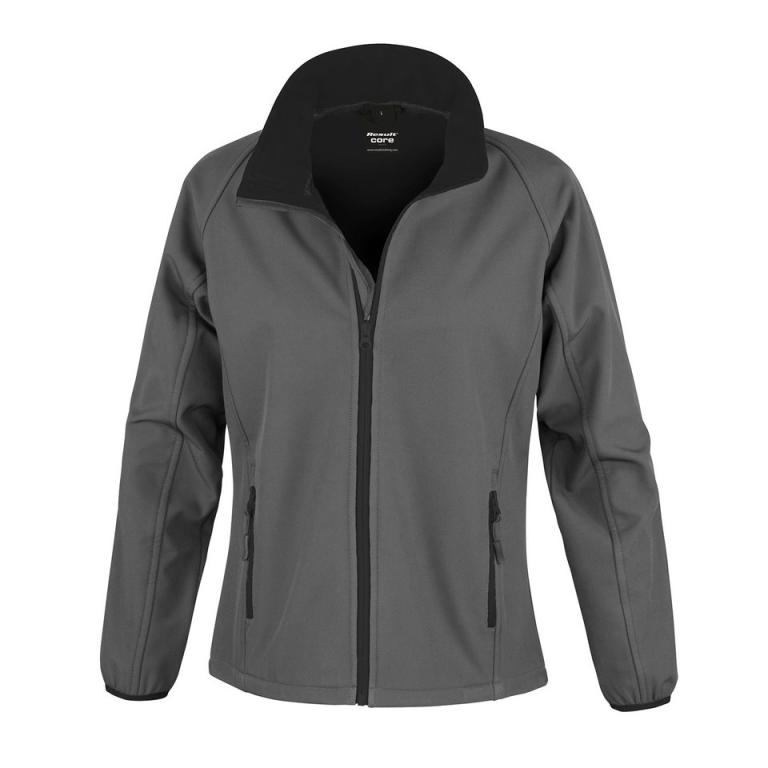 Women's Core printable softshell jacket Charcoal/Black