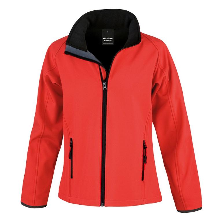 Women's Core printable softshell jacket Red/Black