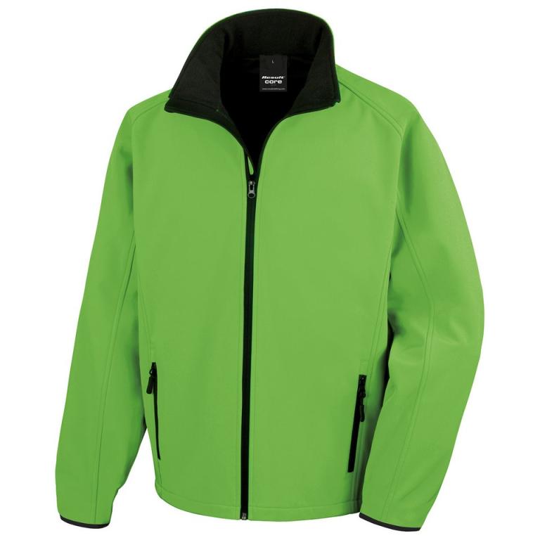 Core printable softshell jacket Vivid Green/Black