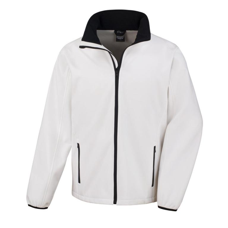 Core printable softshell jacket White/Black