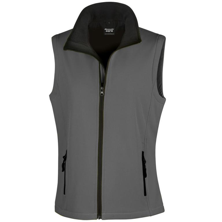 Women's printable softshell bodywarmer Charcoal/Black