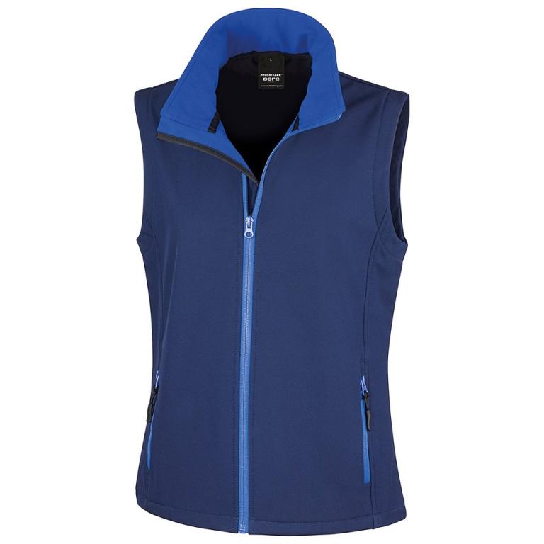 Women's printable softshell bodywarmer Navy/Royal