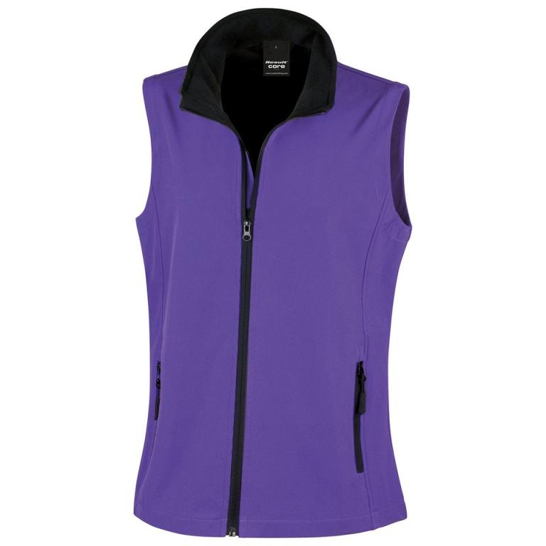 Women's printable softshell bodywarmer Purple/Black