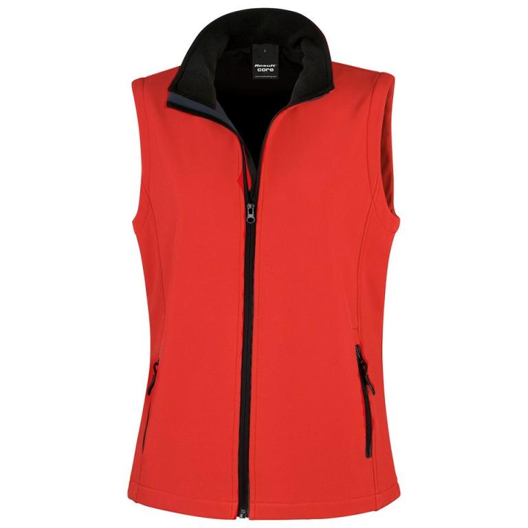 Women's printable softshell bodywarmer Red/Black