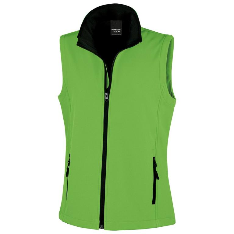 Women's printable softshell bodywarmer Vivid Green/Black