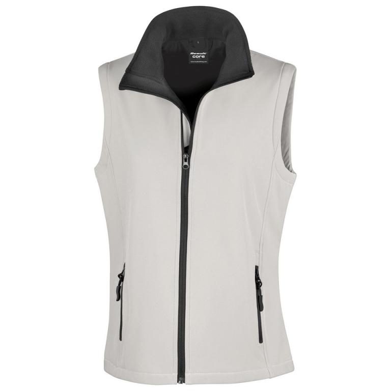 Women's printable softshell bodywarmer White/Black