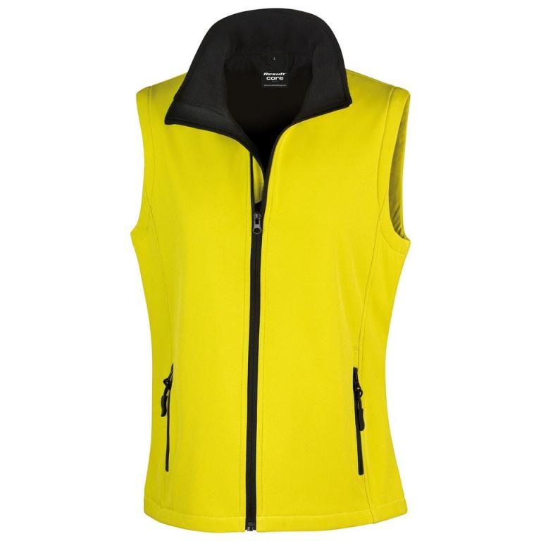 Women's printable softshell bodywarmer Yellow/Black