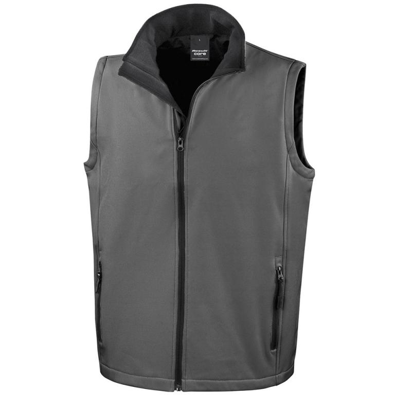 Printable softshell bodywarmer Charcoal/Black