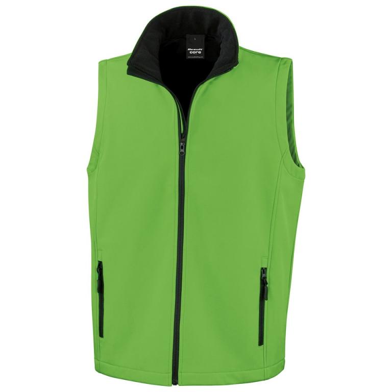 Printable softshell bodywarmer Vivid Green/Black