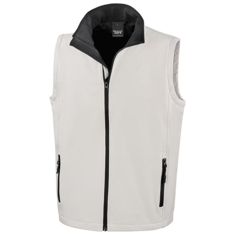 Printable softshell bodywarmer White/Black