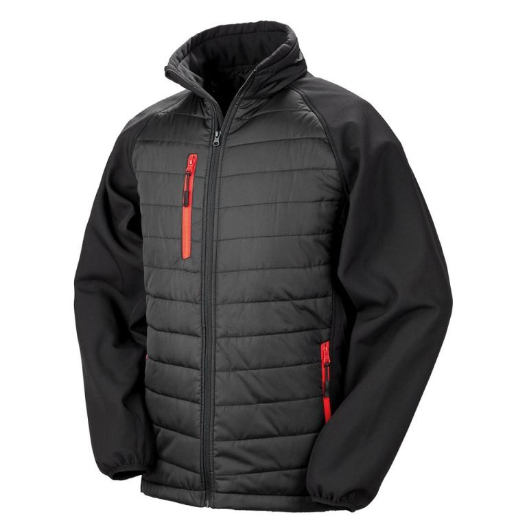 Black compass padded softshell jacket Black/Red