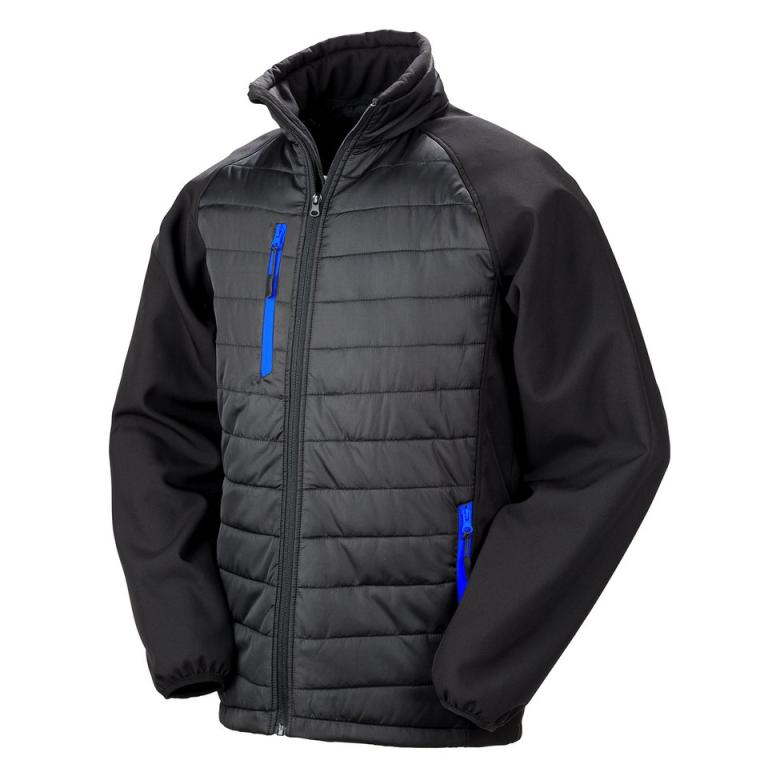 Black compass padded softshell jacket Black/Royal