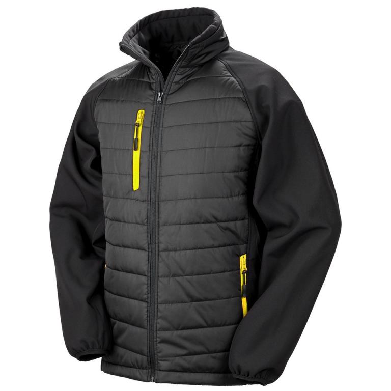 Black compass padded softshell jacket Black/Yellow