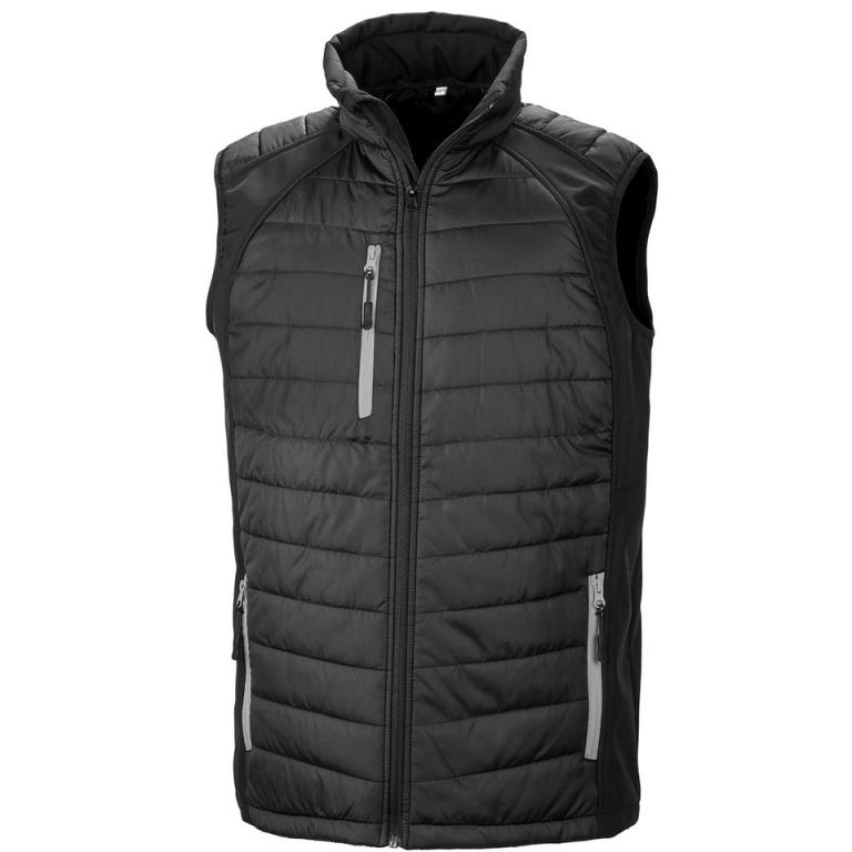 Black compass padded softshell gilet Black/Grey