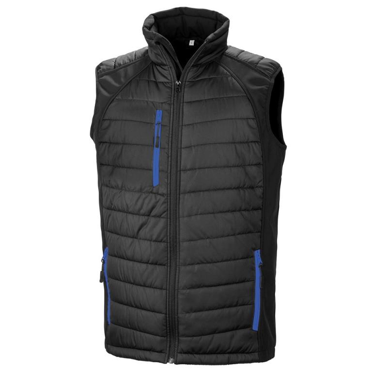 Black compass padded softshell gilet Black/Royal