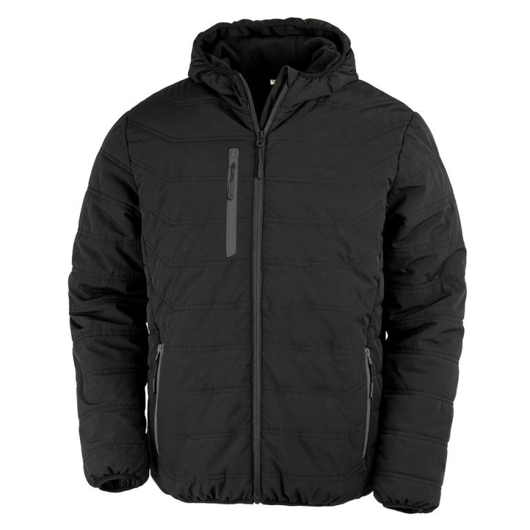 Recycled black compass padded winter jacket Black/Black