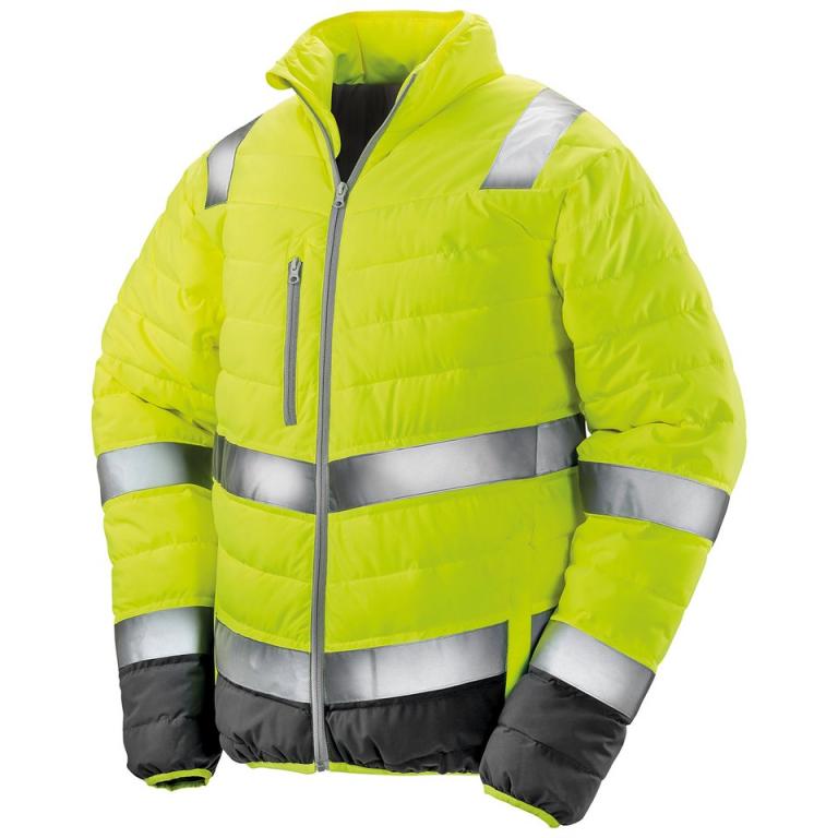 Soft padded safety jacket Fluorescent Yellow