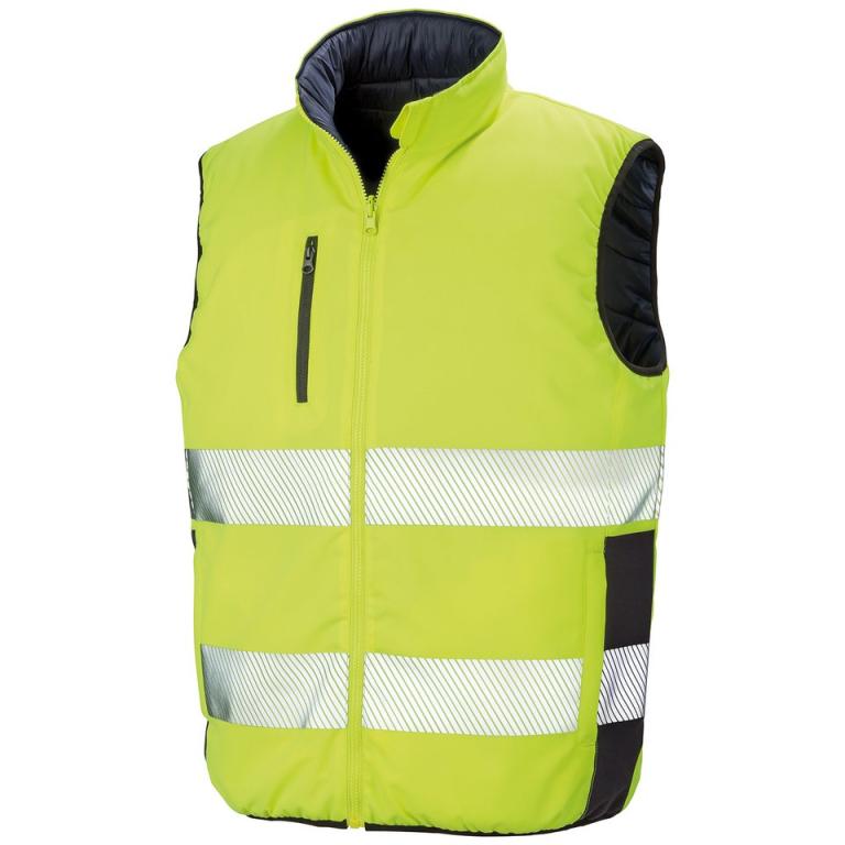 Reversible soft padded gilet Fluorescent Yellow/Navy