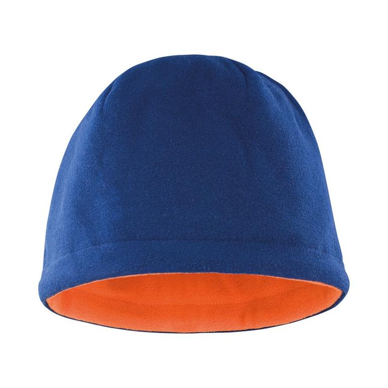 Reversible fleece skull hat Navy/Orange