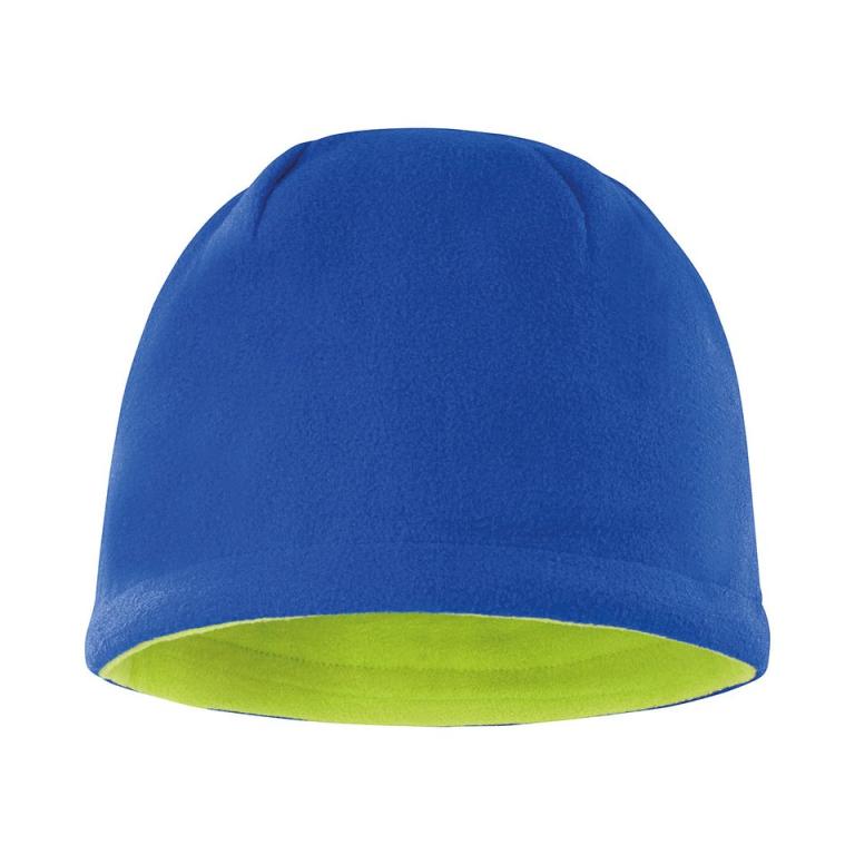 Reversible fleece skull hat Royal/Lime