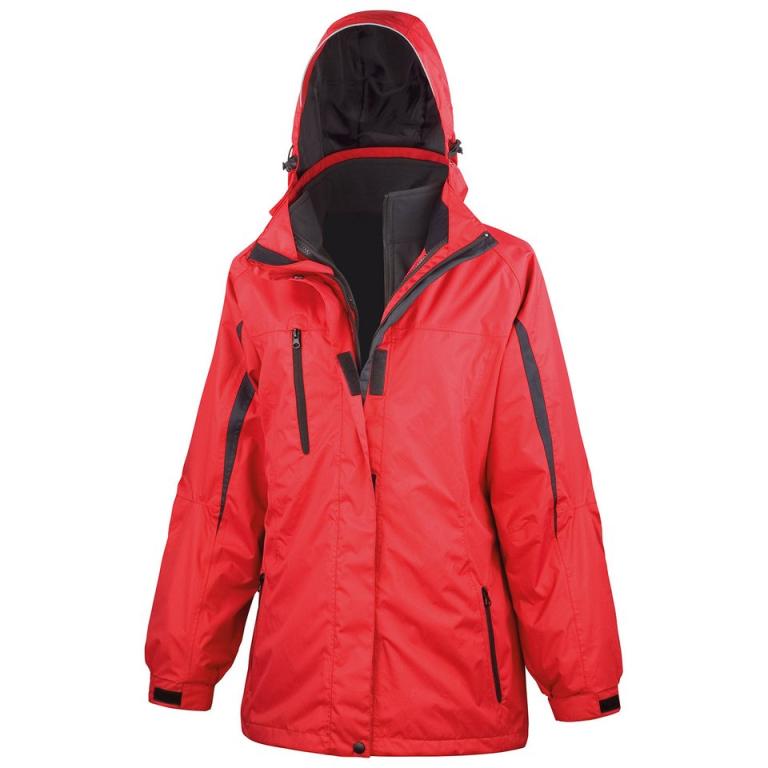 Women's 3-in-1 journey jacket with softshell inner Red/Black