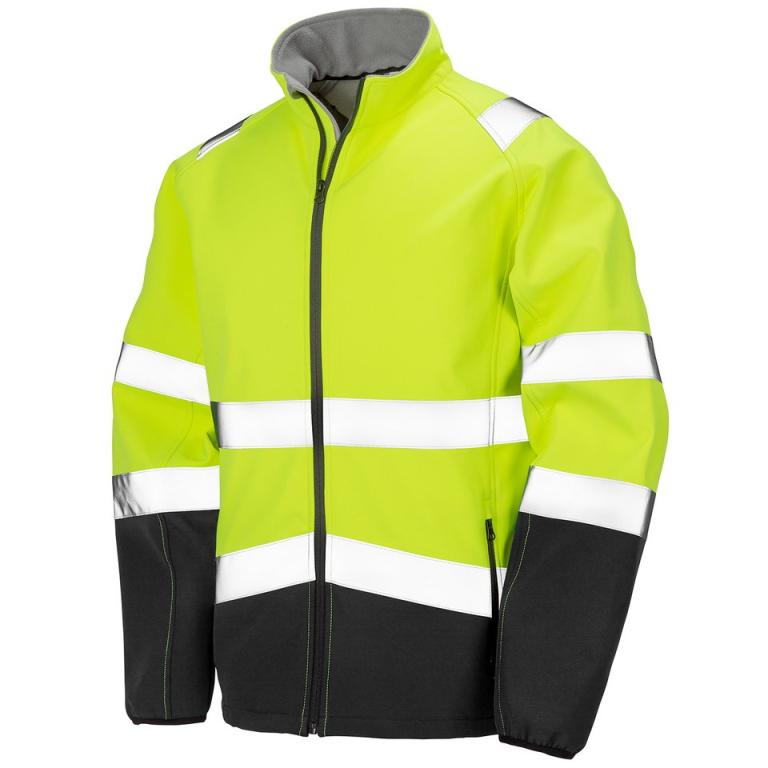 Printable safety softshell jacket Fluorescent Yellow/Black