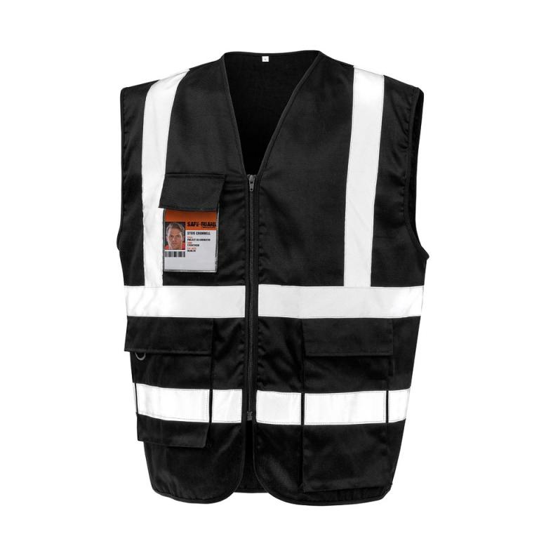 Heavy duty polycotton security vest Black