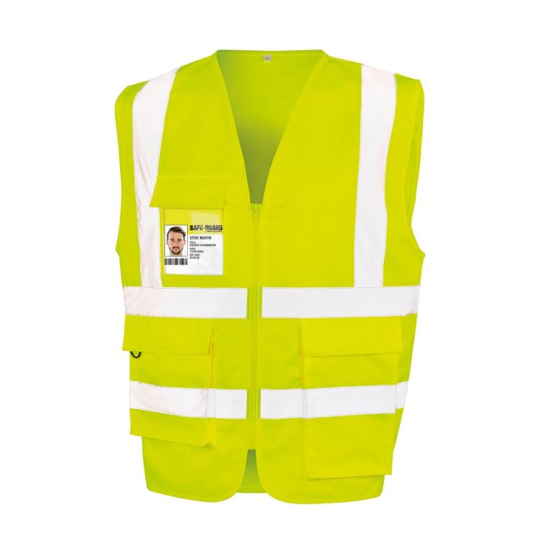 Heavy duty polycotton security vest Fluorescent Yellow