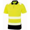 Recycled safety polo Fluorescent Yellow/Black