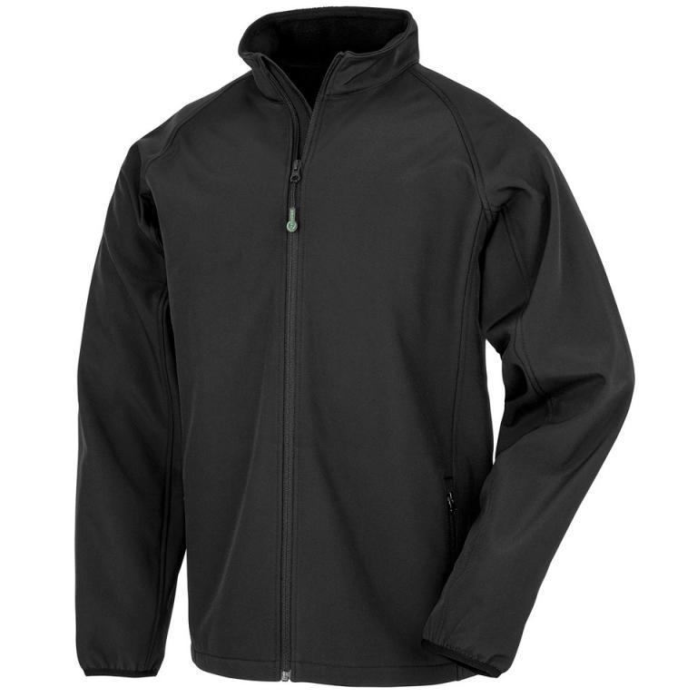 Men's recycled 2-layer printable softshell jacket Black