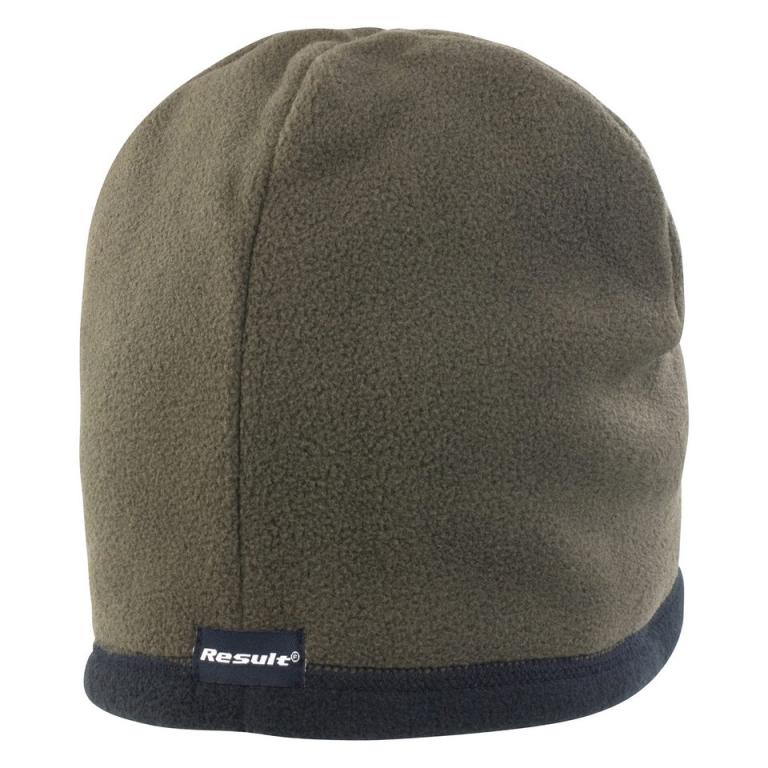 Reversible microfleece bob hat Olive/Black