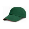 Low-profile heavy brushed cotton cap with sandwich peak Forest/Red