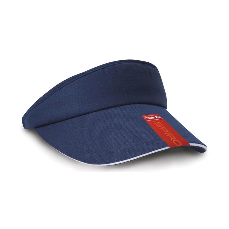 Herringbone sun visor with sandwich peak Navy/White