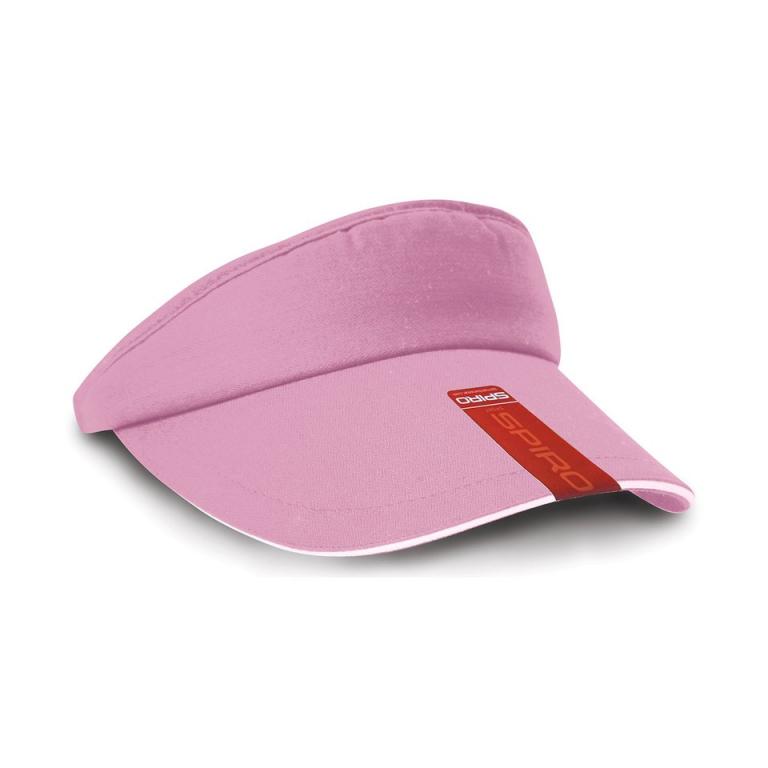 Herringbone sun visor with sandwich peak Pink/White