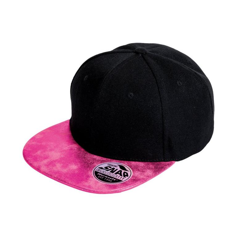 Bronx glitter flat peak snapback cap Black/Pink