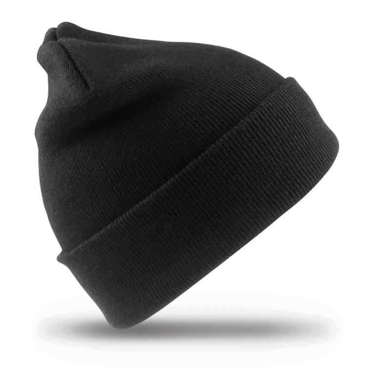 Recycled woolly ski hat Black