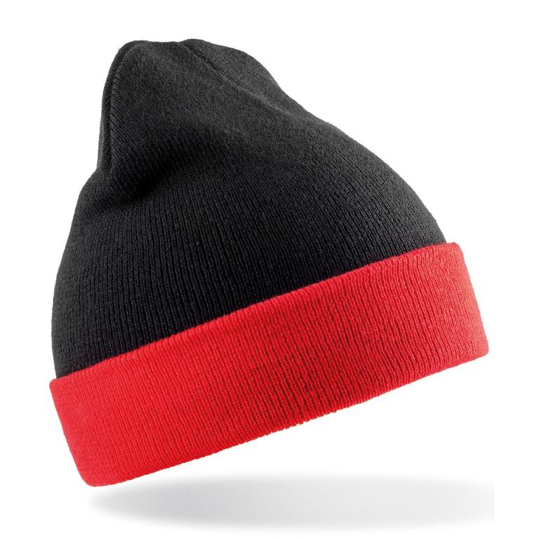 Recycled black compass beanie Black/Red