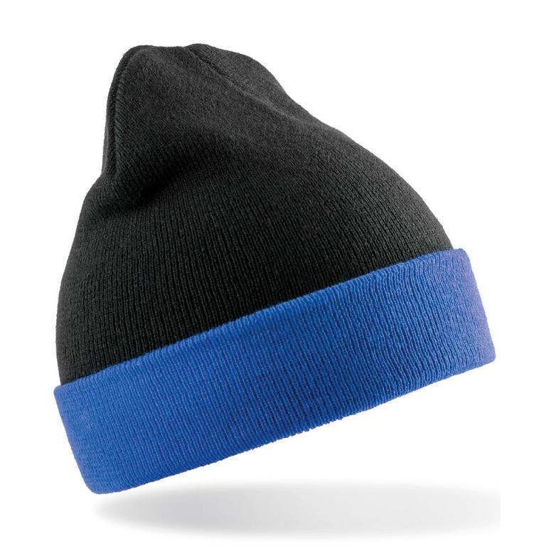 Recycled black compass beanie Black/Royal