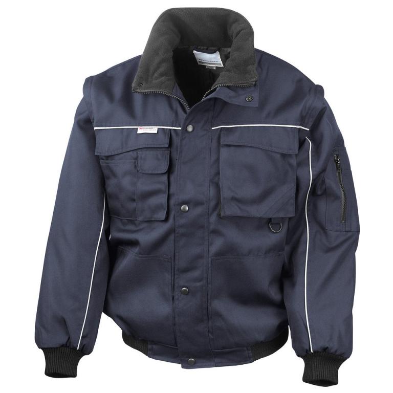 Work-Guard zip sleeve heavy-duty pilot jacket Navy/Navy