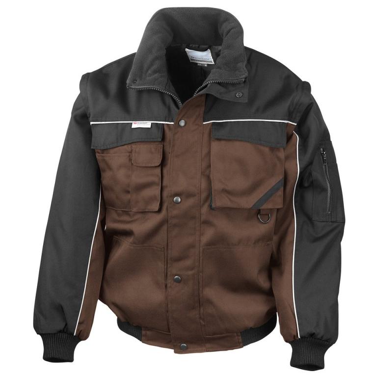 Work-Guard zip sleeve heavy-duty pilot jacket Tan/Black