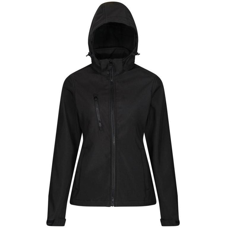 Women's venturer 3-layer hooded softshell jacket Black