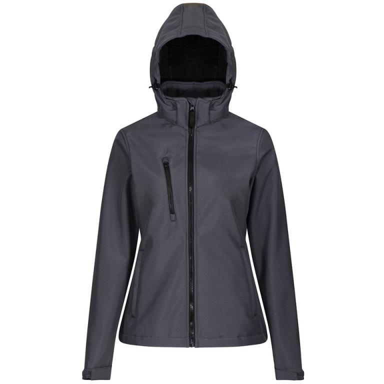 Women's venturer 3-layer hooded softshell jacket Seal Grey/Black