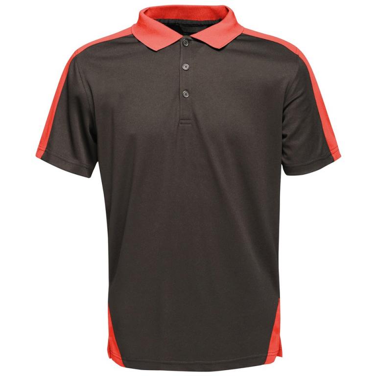 Contrast wicking polo Black/Classic Red