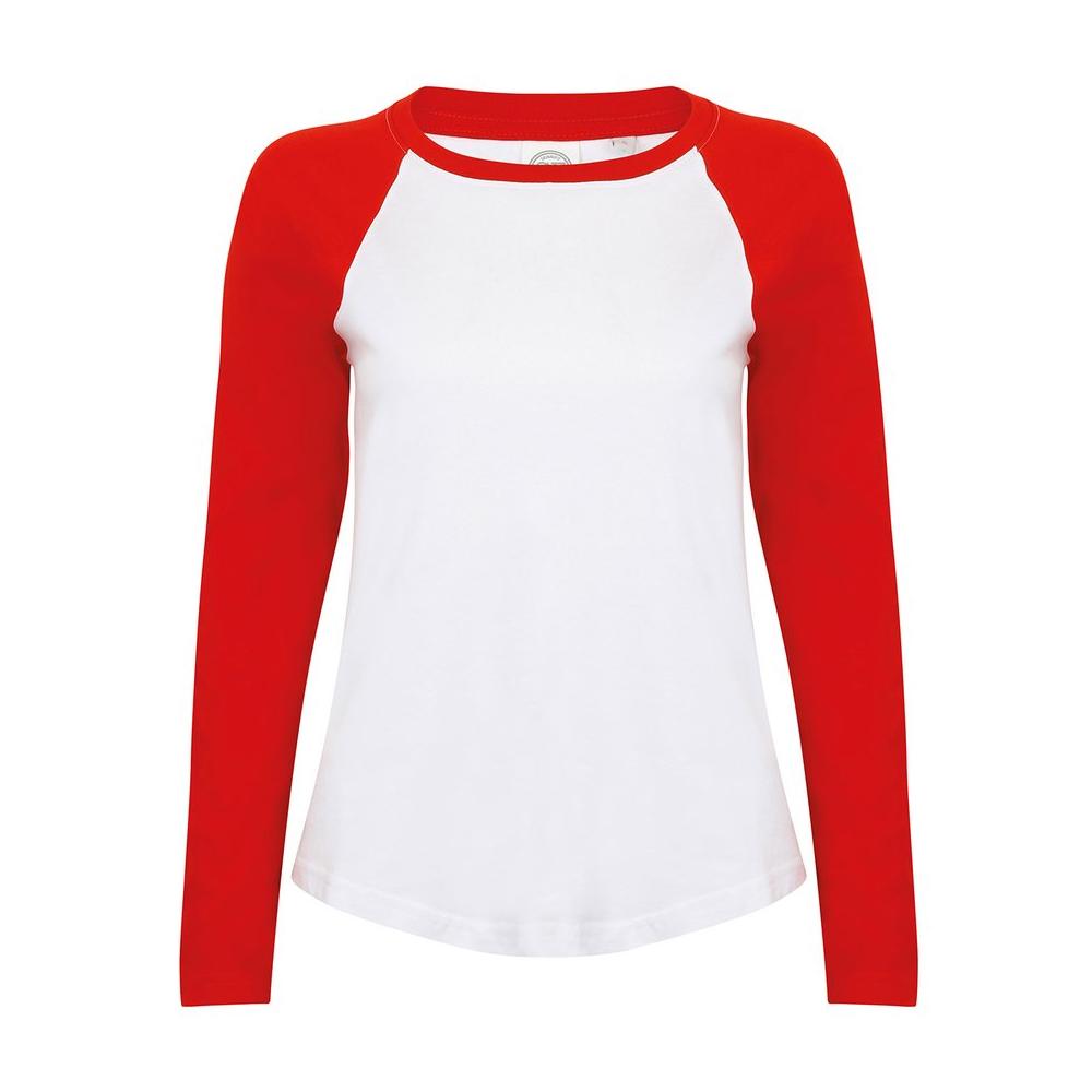 red and white baseball tee