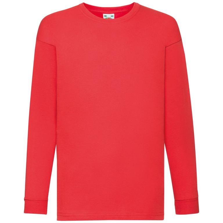 Kids long sleeve valueweight T Red