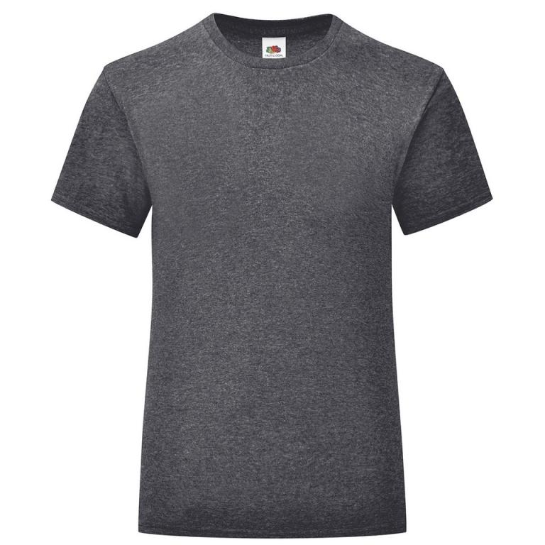 Girls iconic T Dark Heather Grey