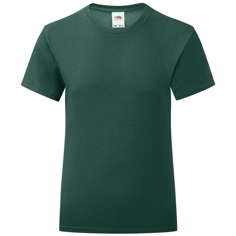 Girls iconic T Forest Green