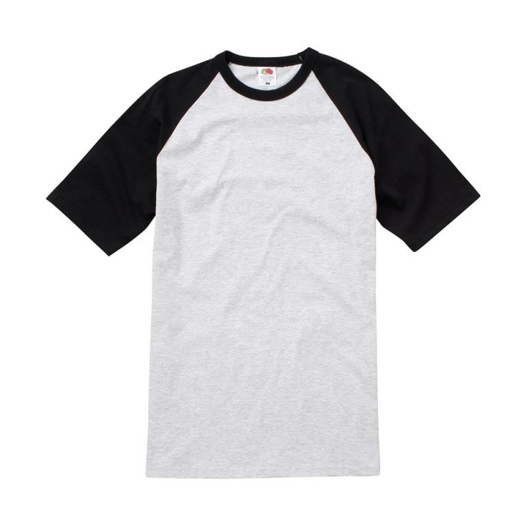 Short sleeve baseball T Heather Grey/Black