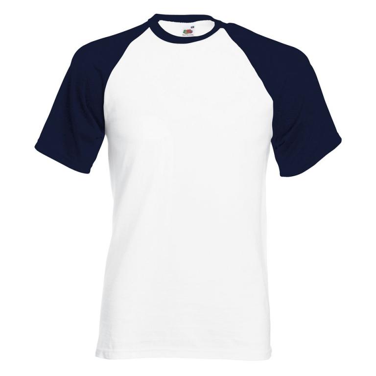 Short sleeve baseball T White/Deep Navy